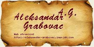 Aleksandar Grabovac vizit kartica